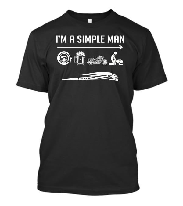 I'M A SIMPLE MAN HONDA VTX1800 1800 MOTORCYCLE BEER TOOLS AMERICAN FLAG T-Shirt
