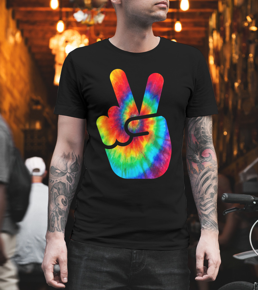 Peace Sign Rainbow Tie Dye Vibe T-Shirt