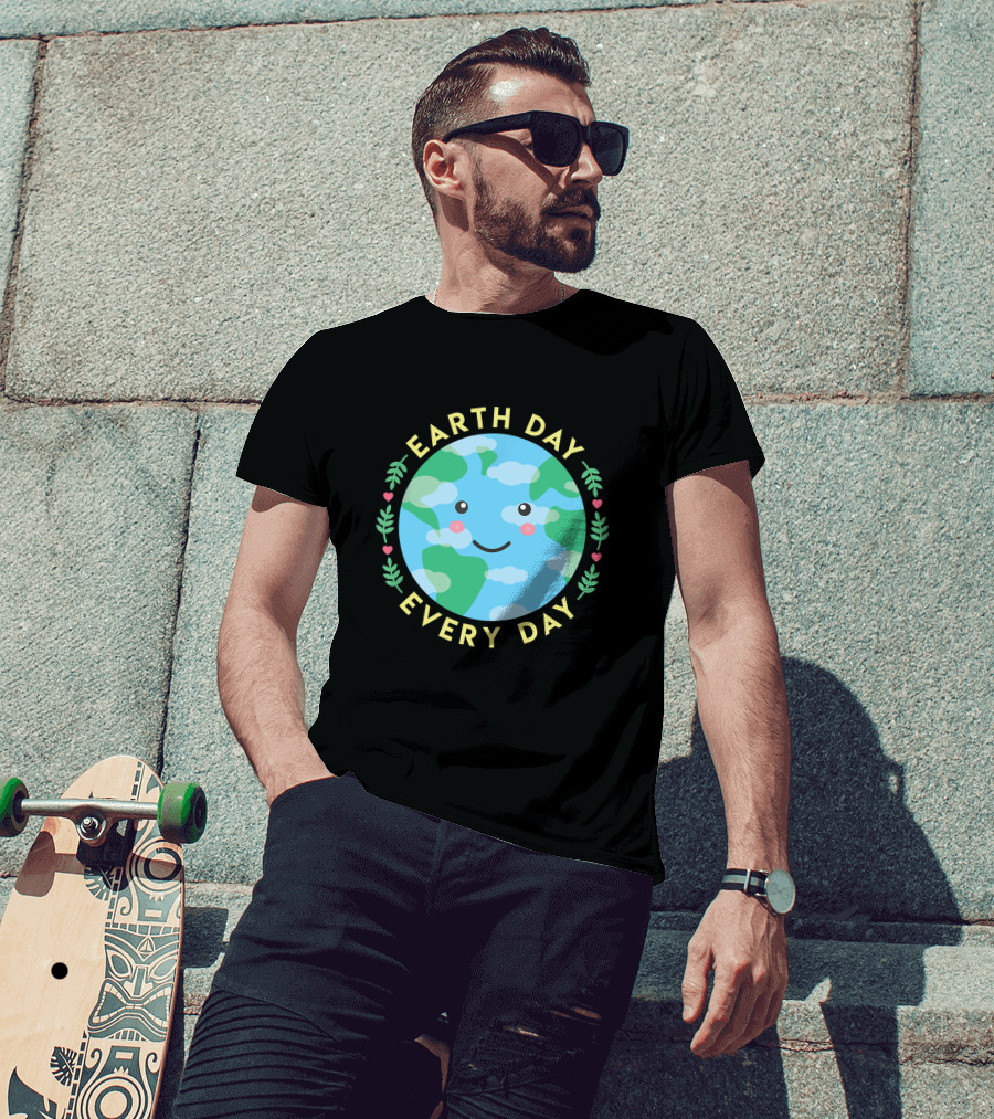 Earth Day Every Day Cute Kawaii Planet Love The Environment T-Shirt