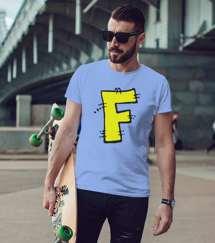 Forbush Man Large Yellow F Comic T-Shirt