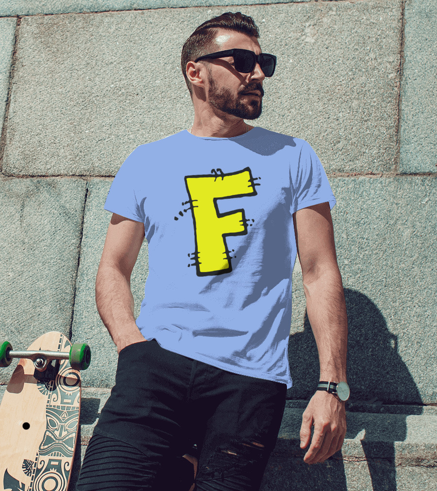 Forbush Man Large Yellow F Comic T-Shirt
