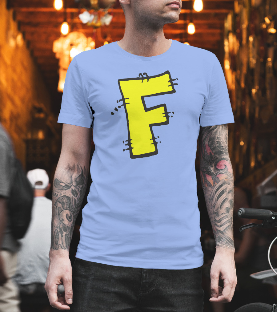Forbush Man Large Yellow F Comic T-Shirt