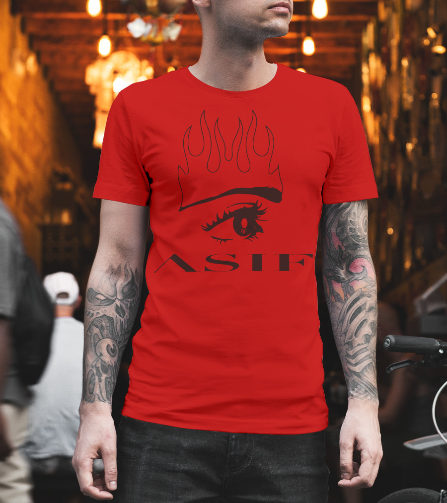 AS IF jxdn Eye Flame Red T-Shirt