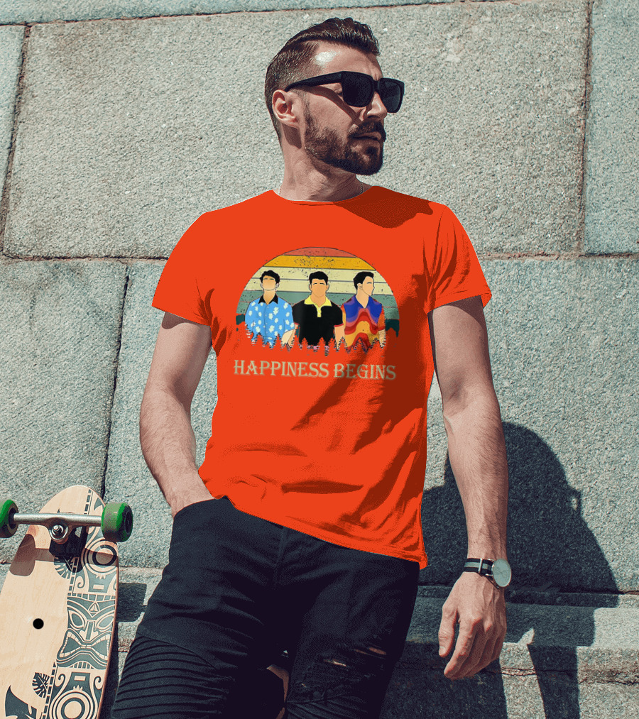 Retro Vintage Jonas Cool Brothers Happiness Begins Tour T-Shirt