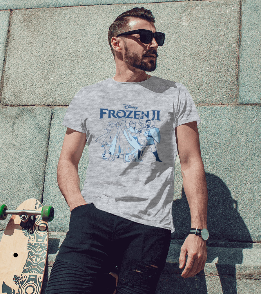 Disney Frozen II Anna Elsa Olaf Kristoff Sven Group Image T-Shirt