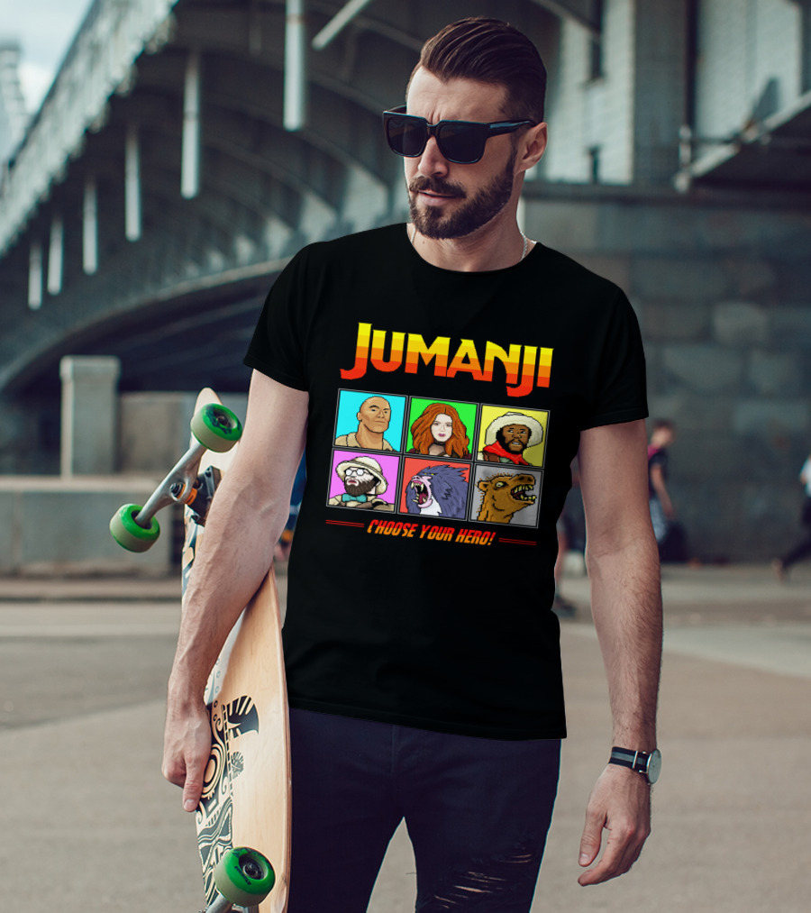 Jumanji Choose Your Hero Retro Characters Adventure T-Shirt