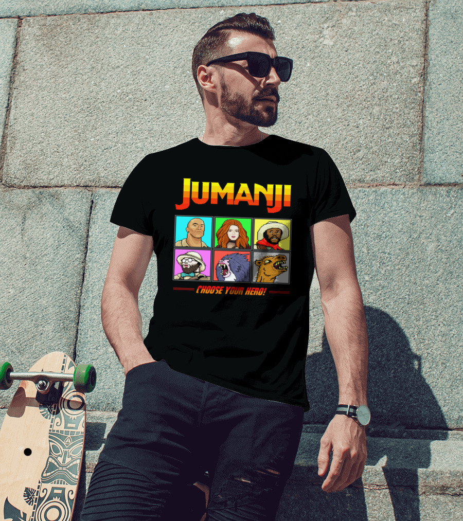 Jumanji Choose Your Hero Retro Characters Adventure T-Shirt