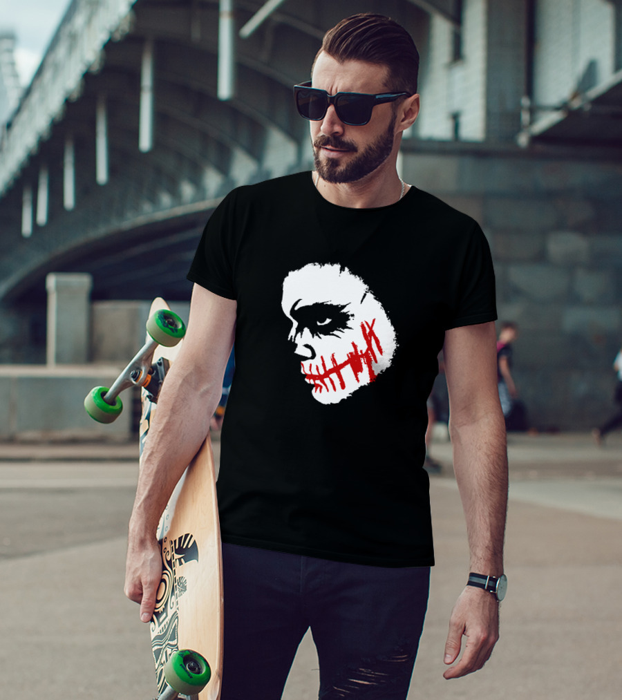 Scary Face Clown Joker Dark Grunge Red Smear T-Shirt