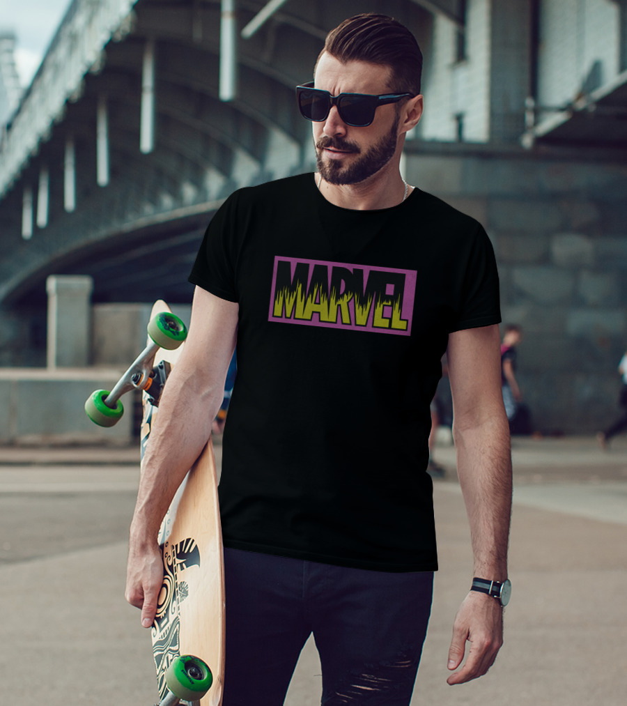 Marvel Neon Green And Pink T-Shirt