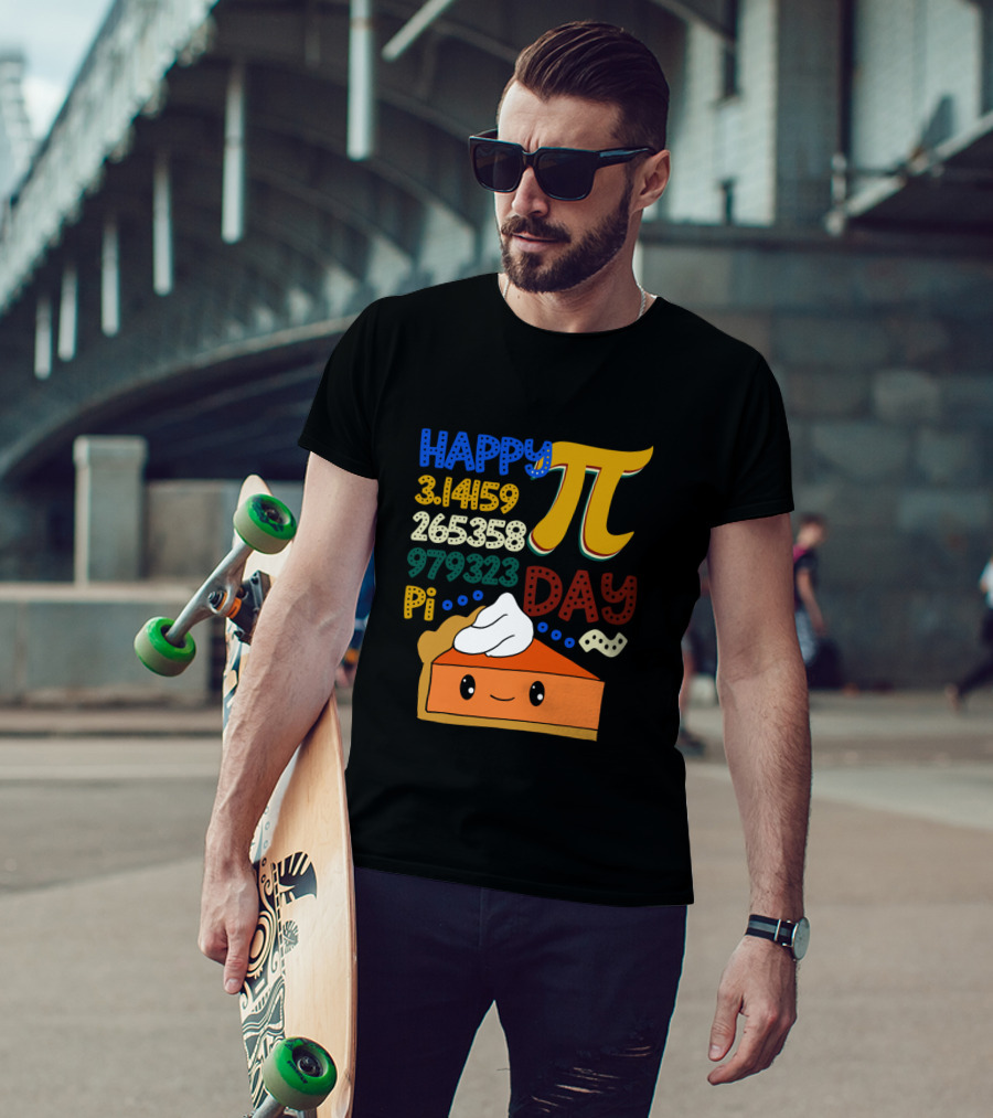 Happy Pi Day Kawaii Pumpkin Pie 3.14159 Vintage Math T-Shirt