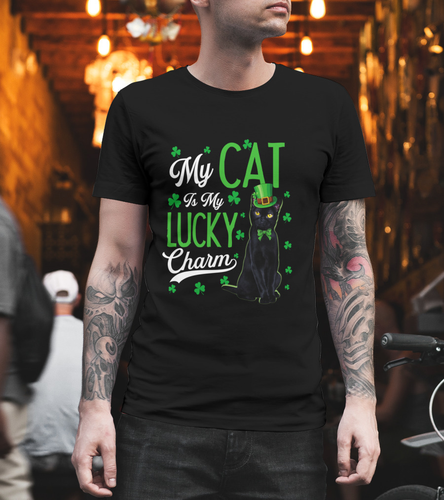 My Cat Is My Lucky Charm Shamrock Hat T-Shirt