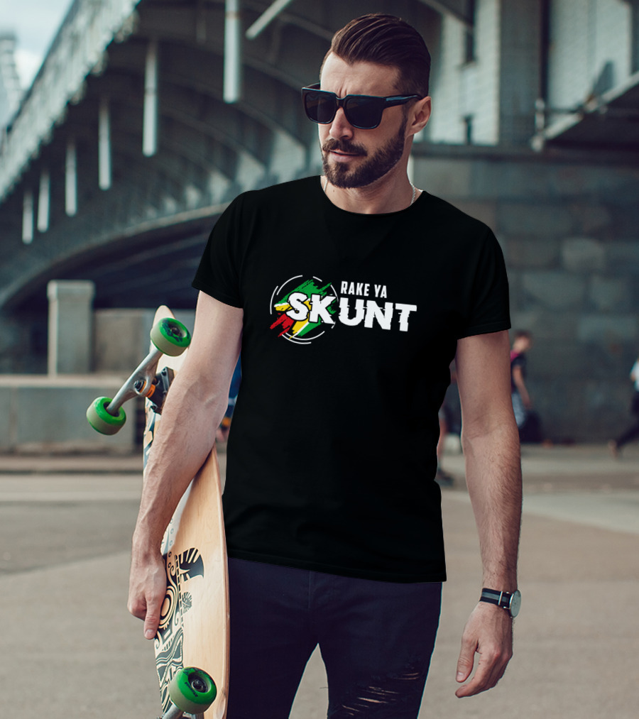 Rake Ya Skunt Guyanese Flag Colors T-Shirt