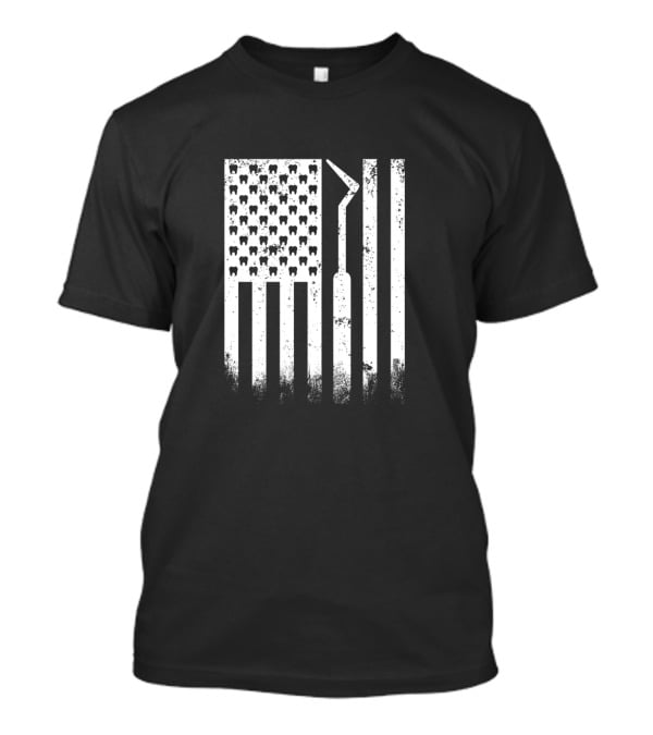 Patriotic Dentist American Flag Tooth T-Shirt