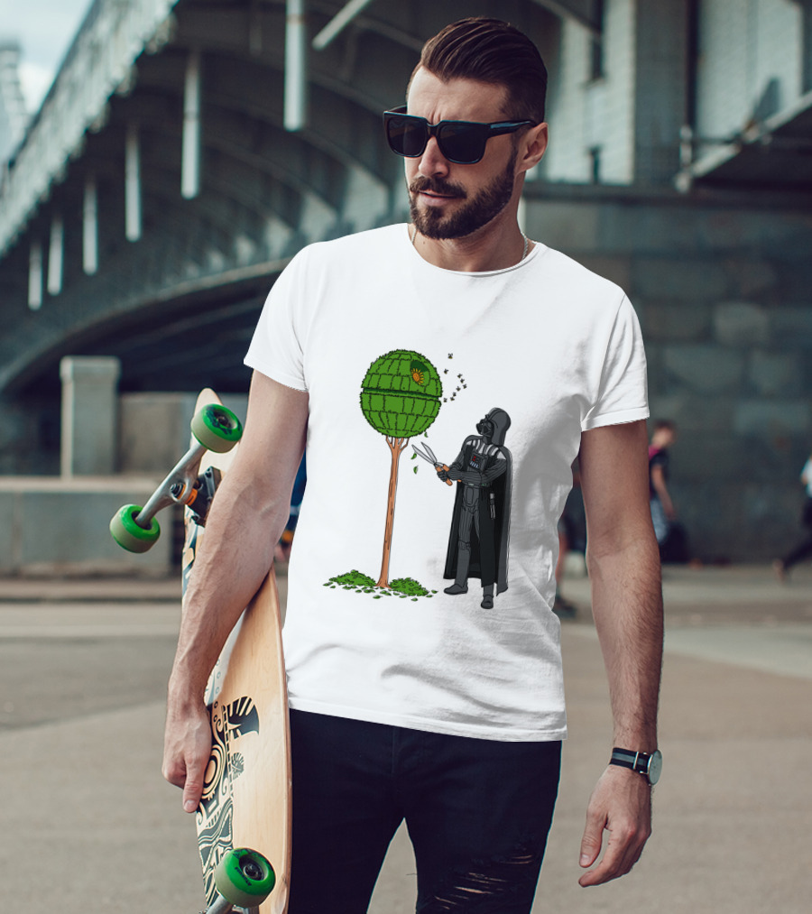 Darth Vader Pruning Death Star Topiary With Hedge Clippers T-Shirt