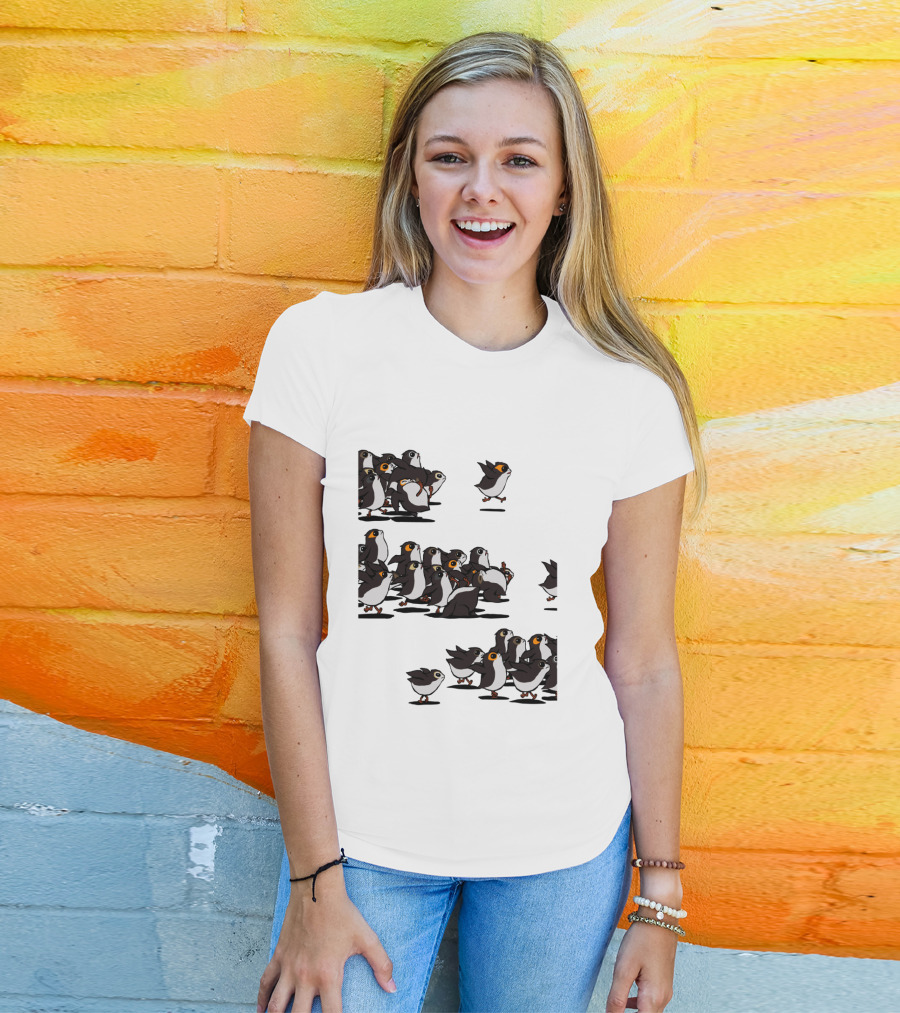 Flock Of Porgs Follow The Leader Star Wars Inspired Porg Fan T-Shirt