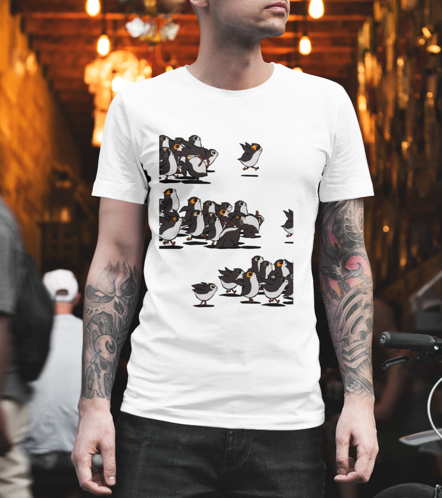 Flock of Porgs Follow the Leader Star Wars Inspired Porg Fan T-Shirt