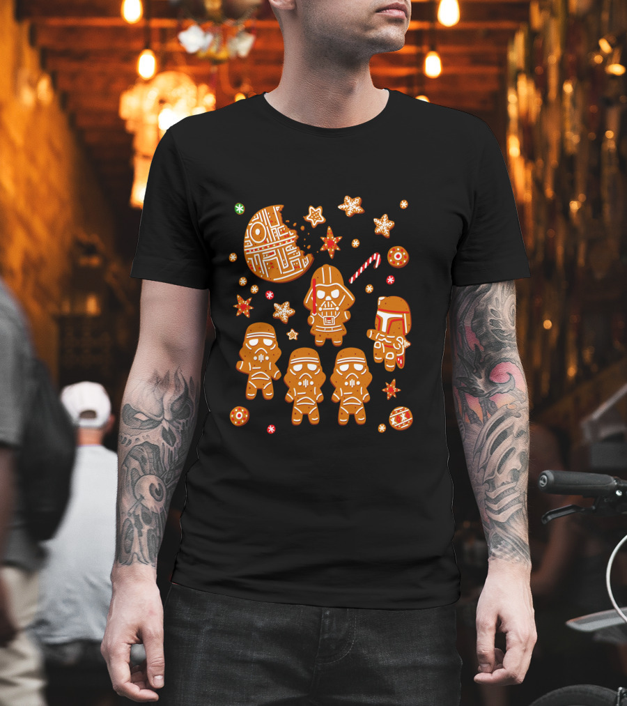 Star Wars Galactic Empire Holiday Gingerbread Cookies Stormtrooper Vader Festive T-Shirt