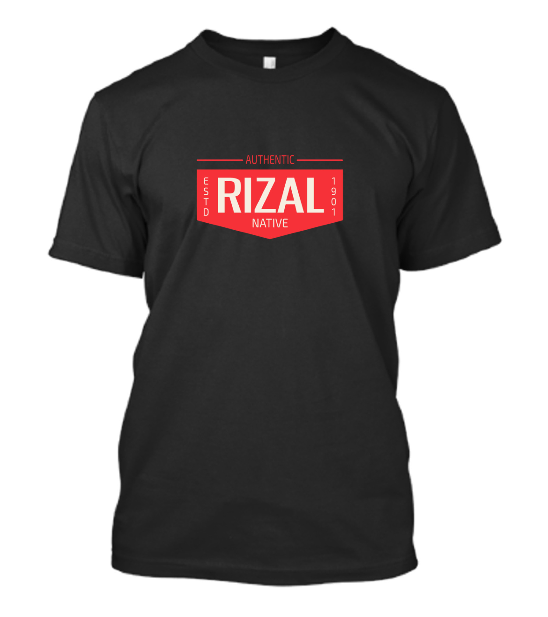 Authentic Rizal Native ESTD 1901 Patch Badge T-Shirt