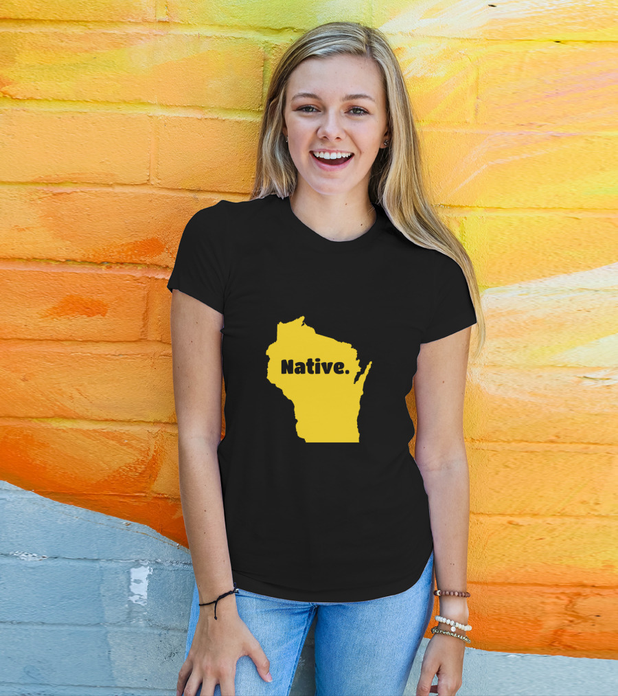 Wisconsin Native Born In Wisconsin Map T-Shirt