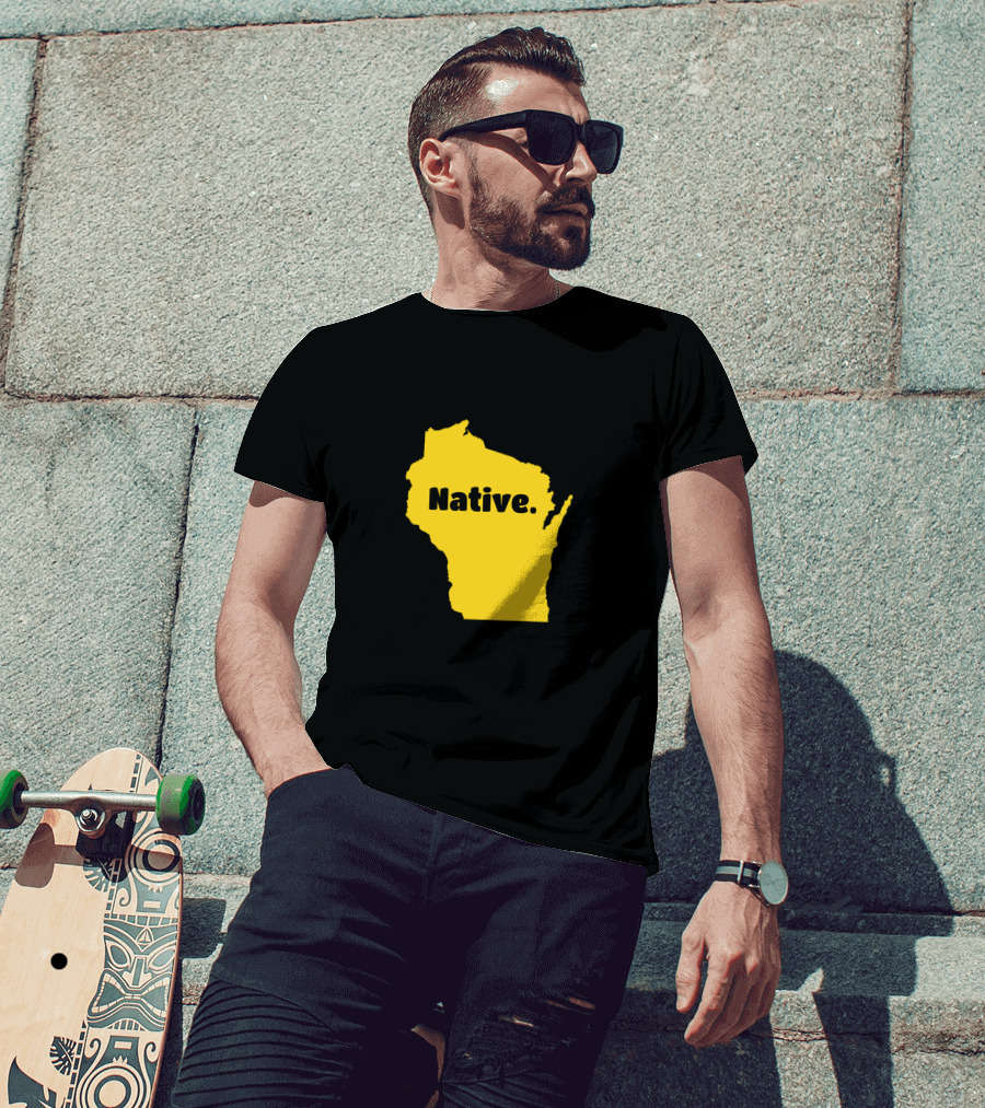 Wisconsin Native Born In Wisconsin Map T-Shirt