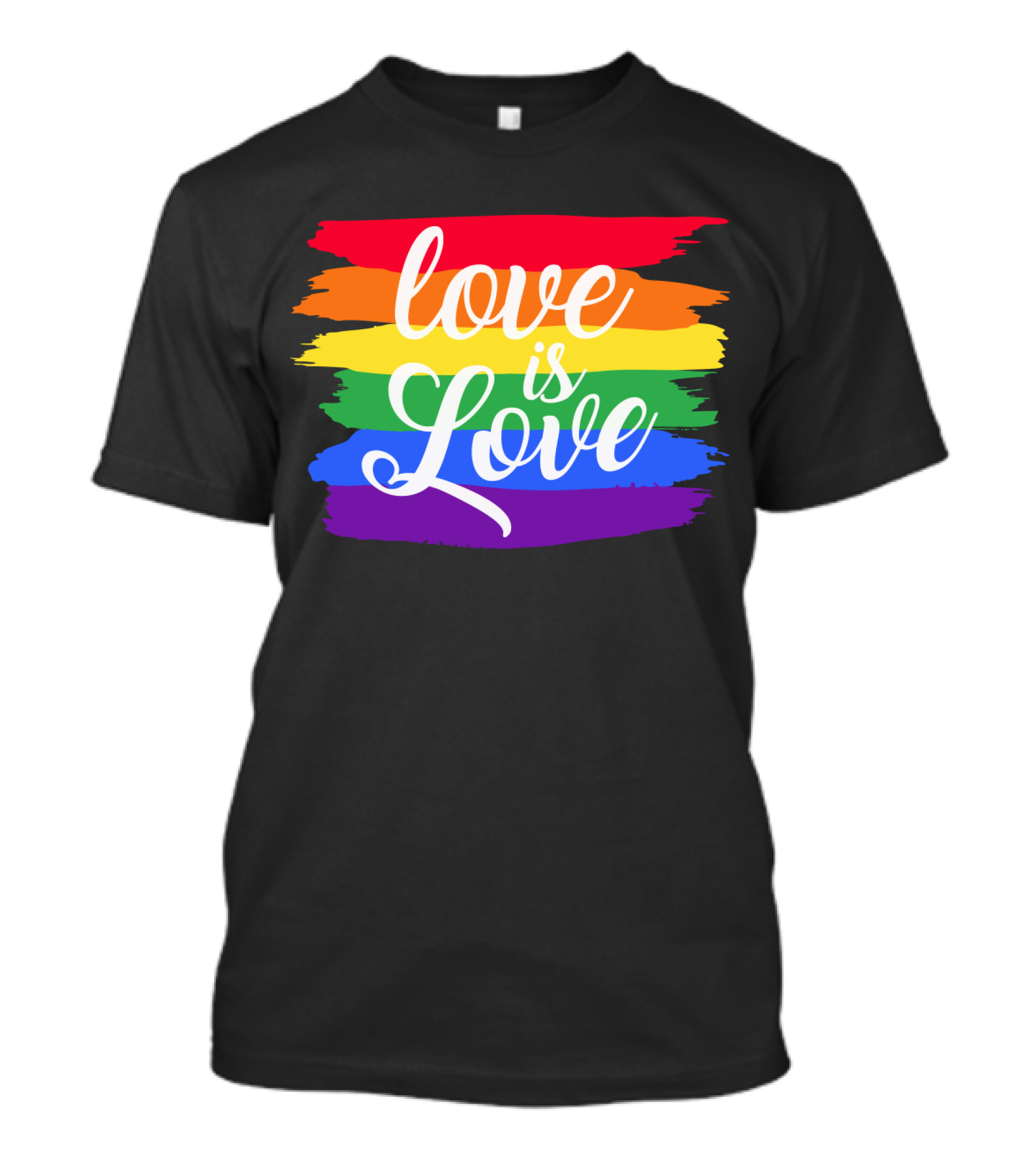 Love Is Love Rainbow Stripes Pride Flag T-Shirt