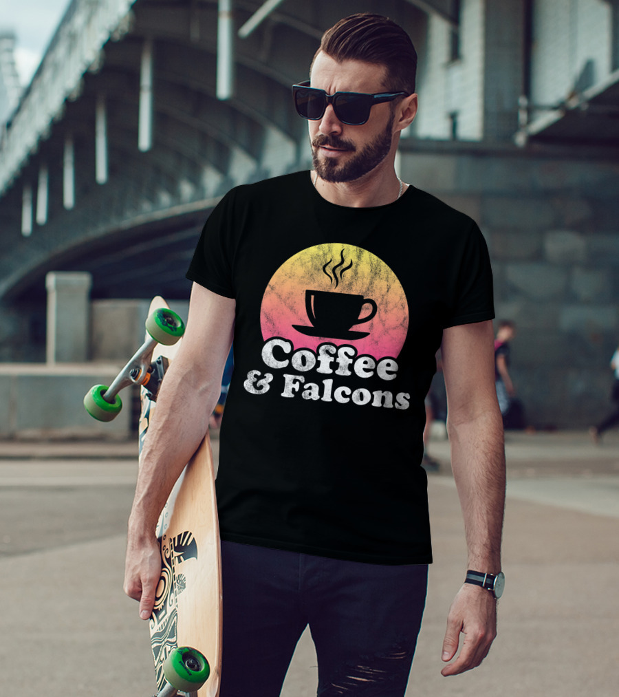 Coffee And Falcons Falcon Retro Style Cup T-Shirt