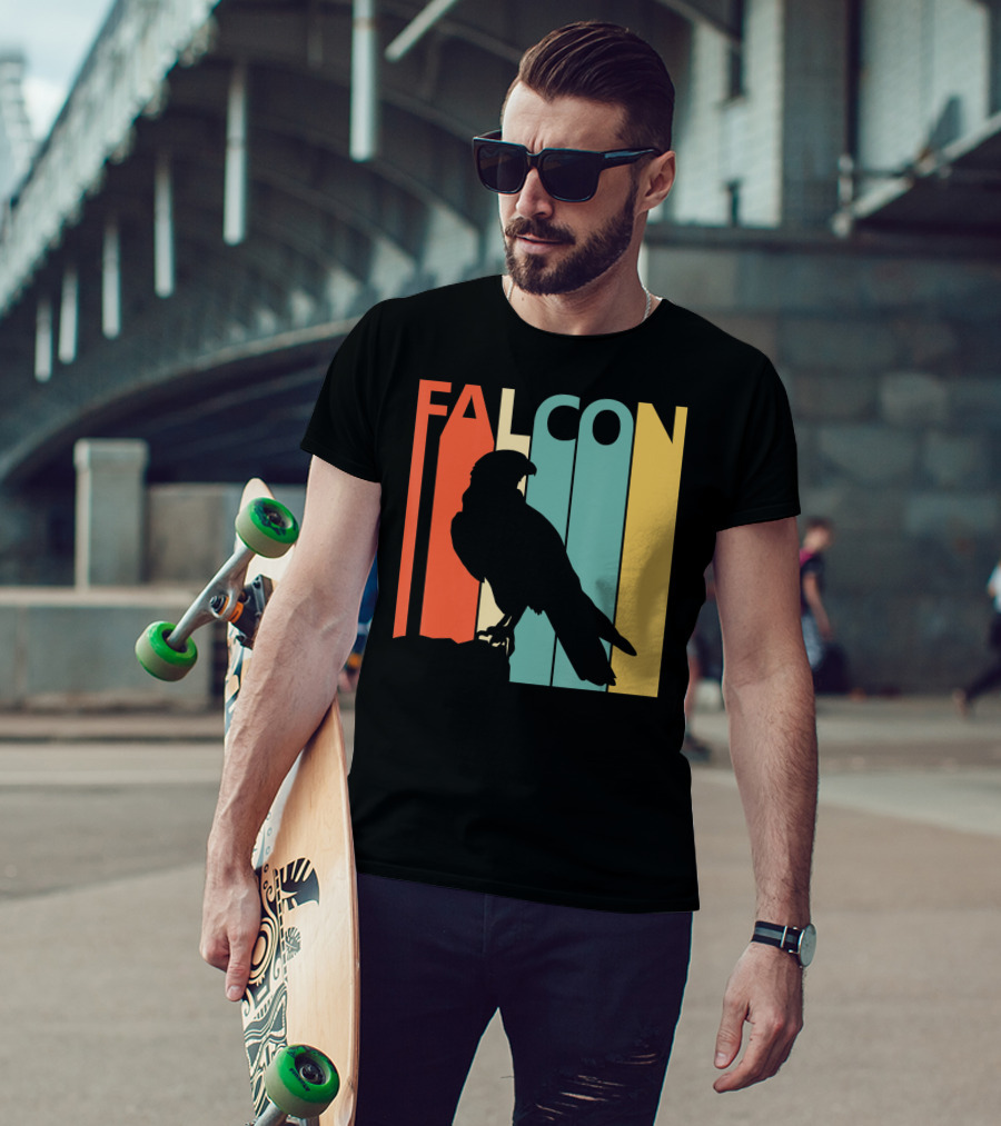 FALCON Safari Zoo Animal Silhouette Retro Stripes T-Shirt