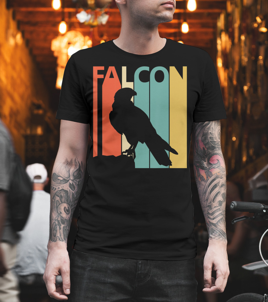 FALCON Safari Zoo Animal Silhouette Retro Stripes T-Shirt