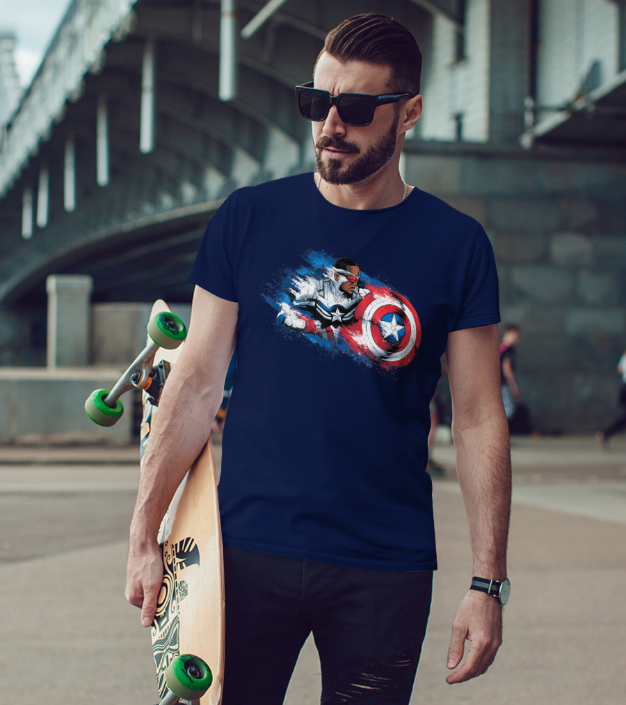 Marvel The Falcon Winter Soldier Captain America Shield Action T-Shirt