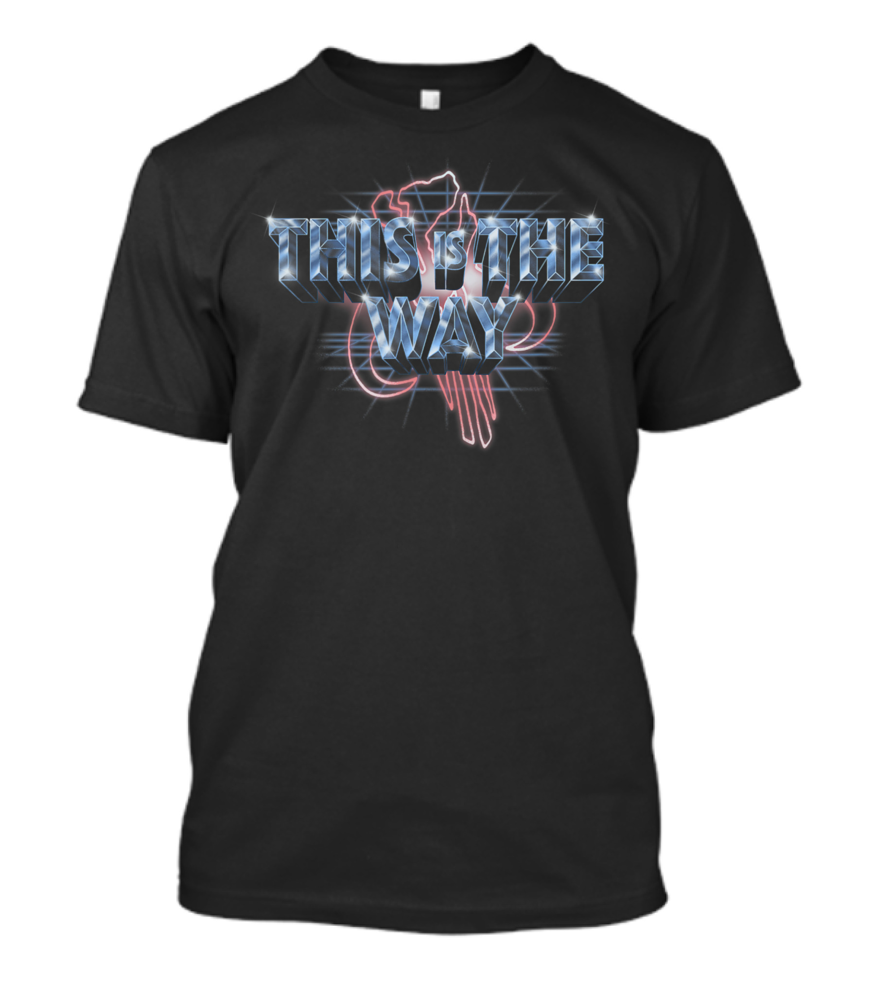 Star Wars The Mandalorian This Is The Way Neon Mythosaur Symbol 3D Grid T-Shirt