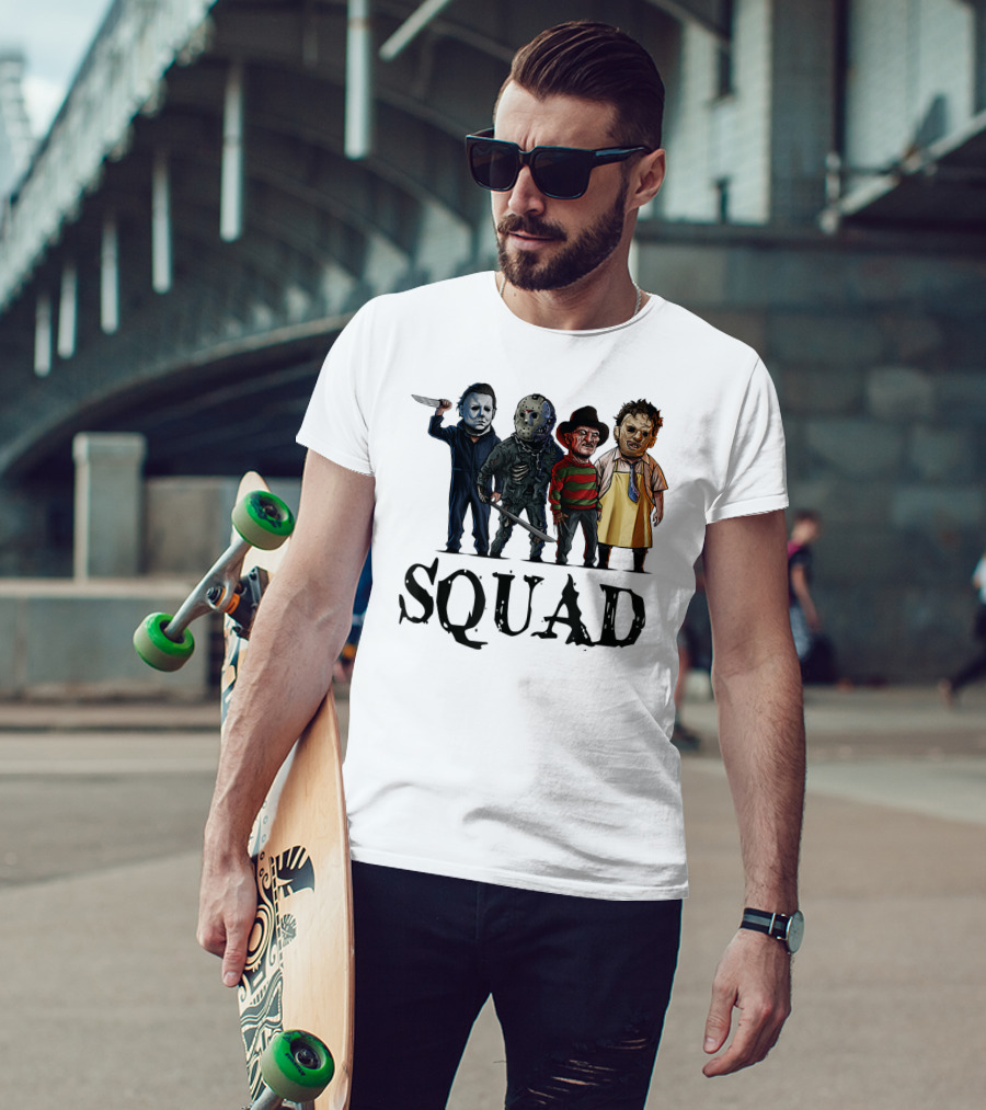 Halloween Horror Movies Fan Lover Squad Iconic Characters T-Shirt