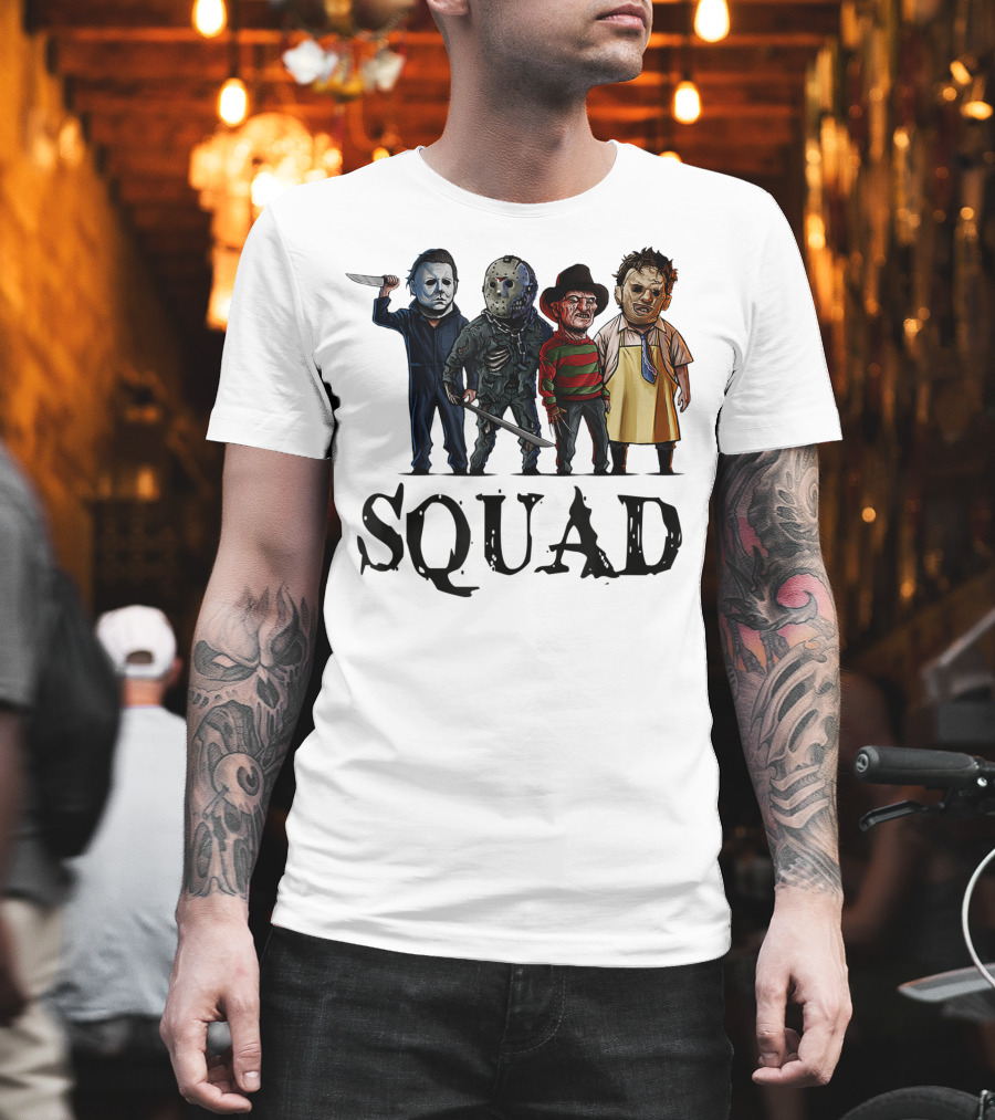 Halloween Horror Movies Fan Lover Squad Iconic Characters T-Shirt