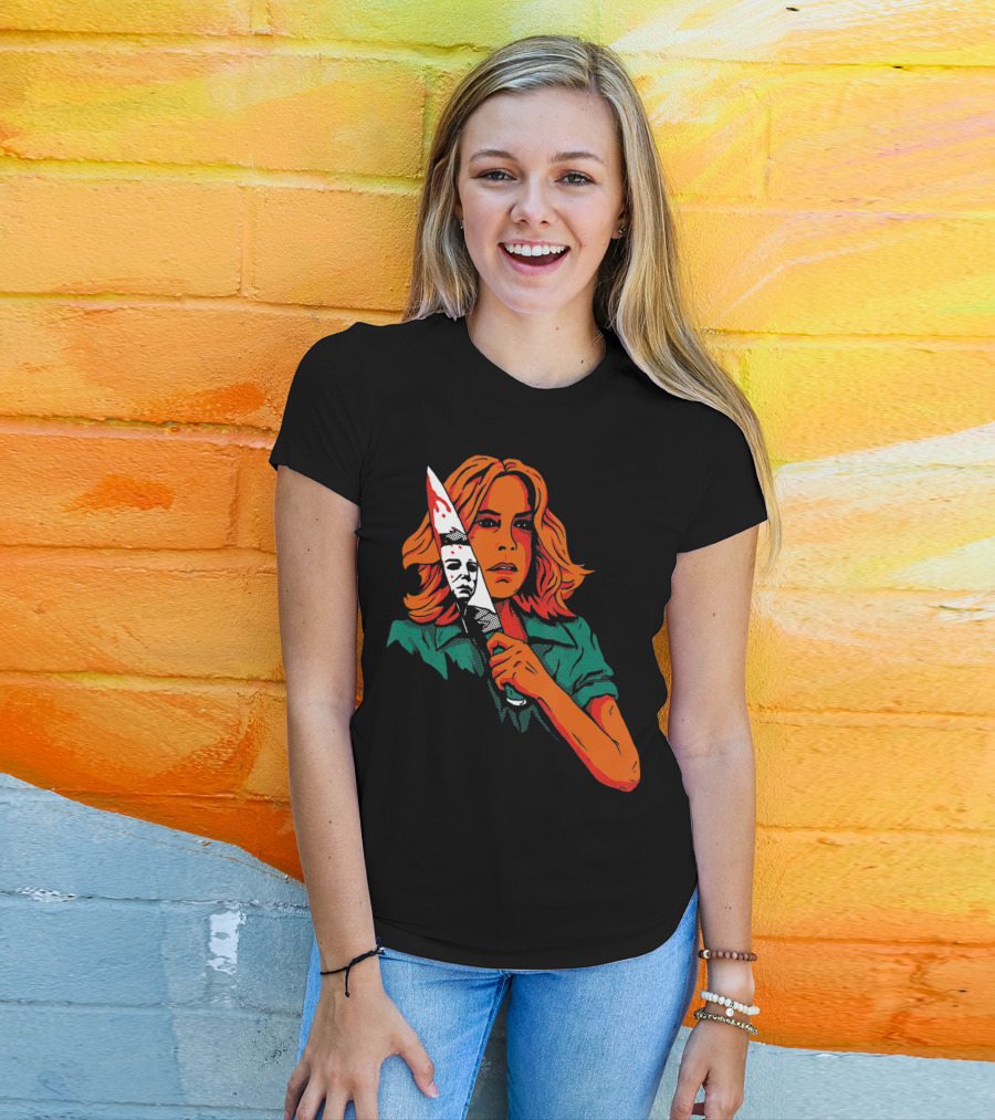 Halloween Horror Movie Girl Killer Mask 13th Knife T-Shirt