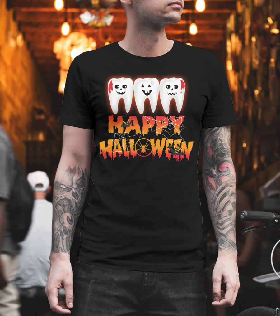 Happy Halloween Funny Costume Dental Teeth T-Shirt
