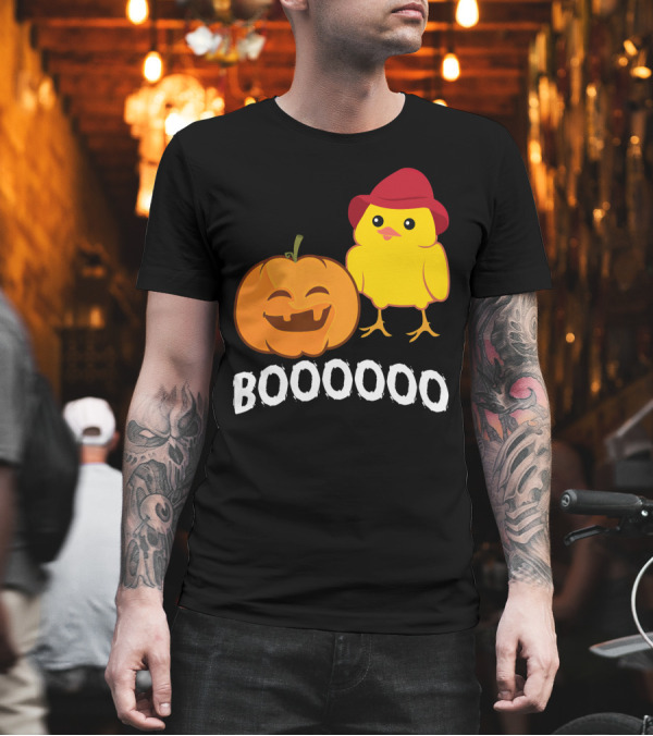 BOOOOO Halloween Funny Pumpkin And Chicken T-Shirt BOOOOO Halloween Funny Pumpkin And Chicken T-Shirt