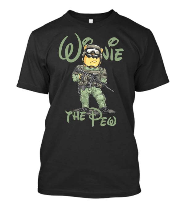 Winnie The Pew Tactical Bear With Sunglasses And Rifle T-Shirt