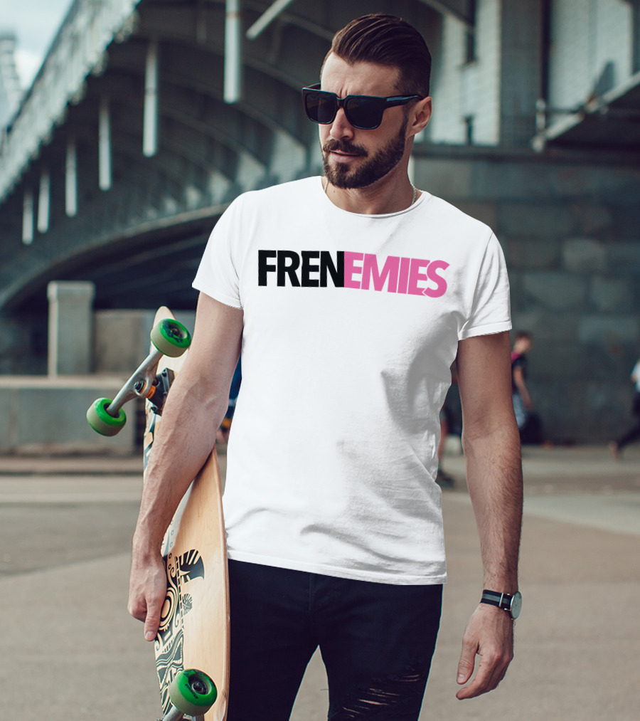 H3 Frenemies Pink And Black Text Logo Merch T-Shirt