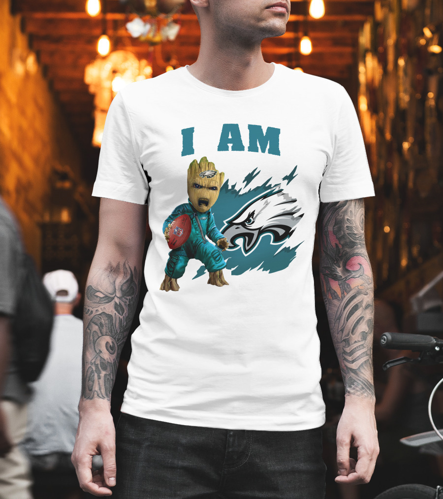 I Am Groot Philadelphia Eagles Football Marvel Crossover T-Shirt