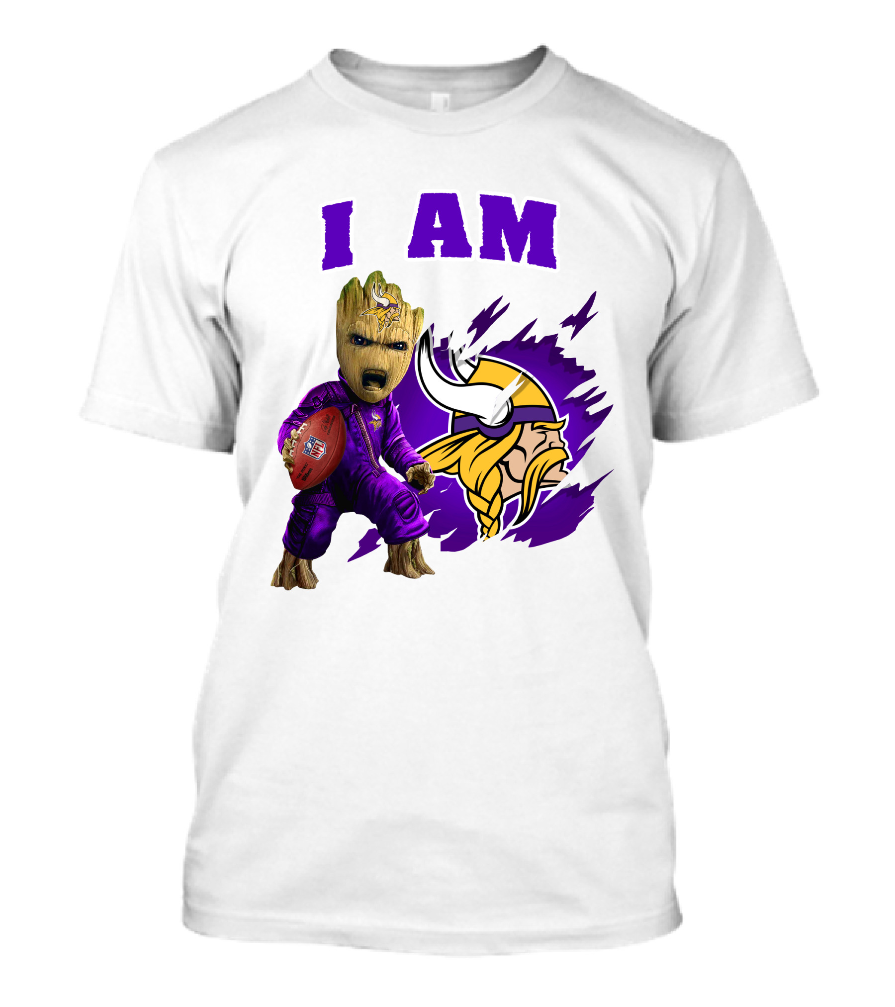 I Am Groot Minnesota Vikings Football Character T-Shirt