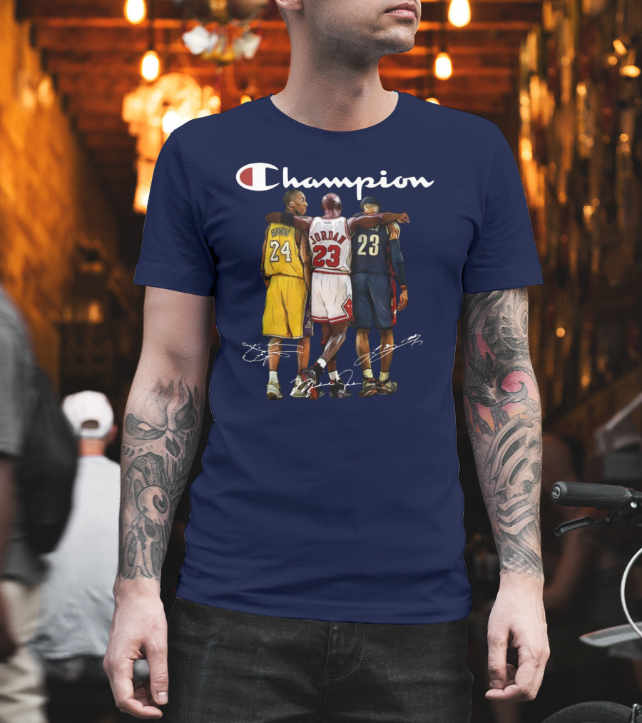 Champion Kobe Bryant Michael Jordan LeBron James Basketball Legends T-Shirt