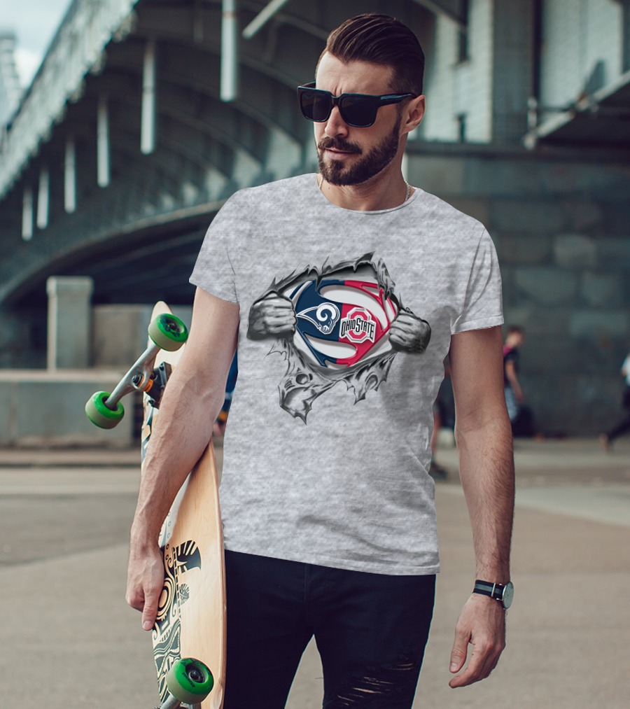 Los Angeles Rams Ohio State Buckeyes Superman T-Shirt