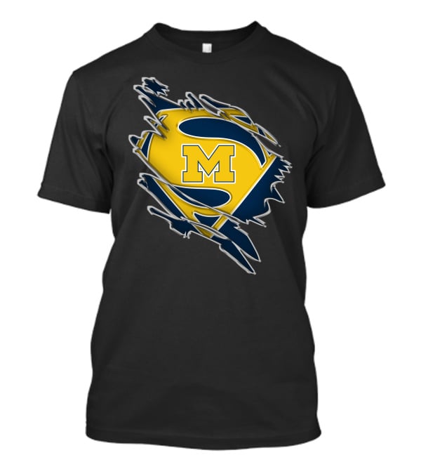 Michigan Wolverines Superman Logo Combination T-Shirt
