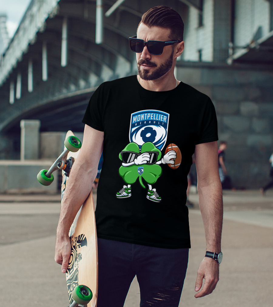 Montpellier Hérault Rugby Cool Clover Football Character T-Shirt