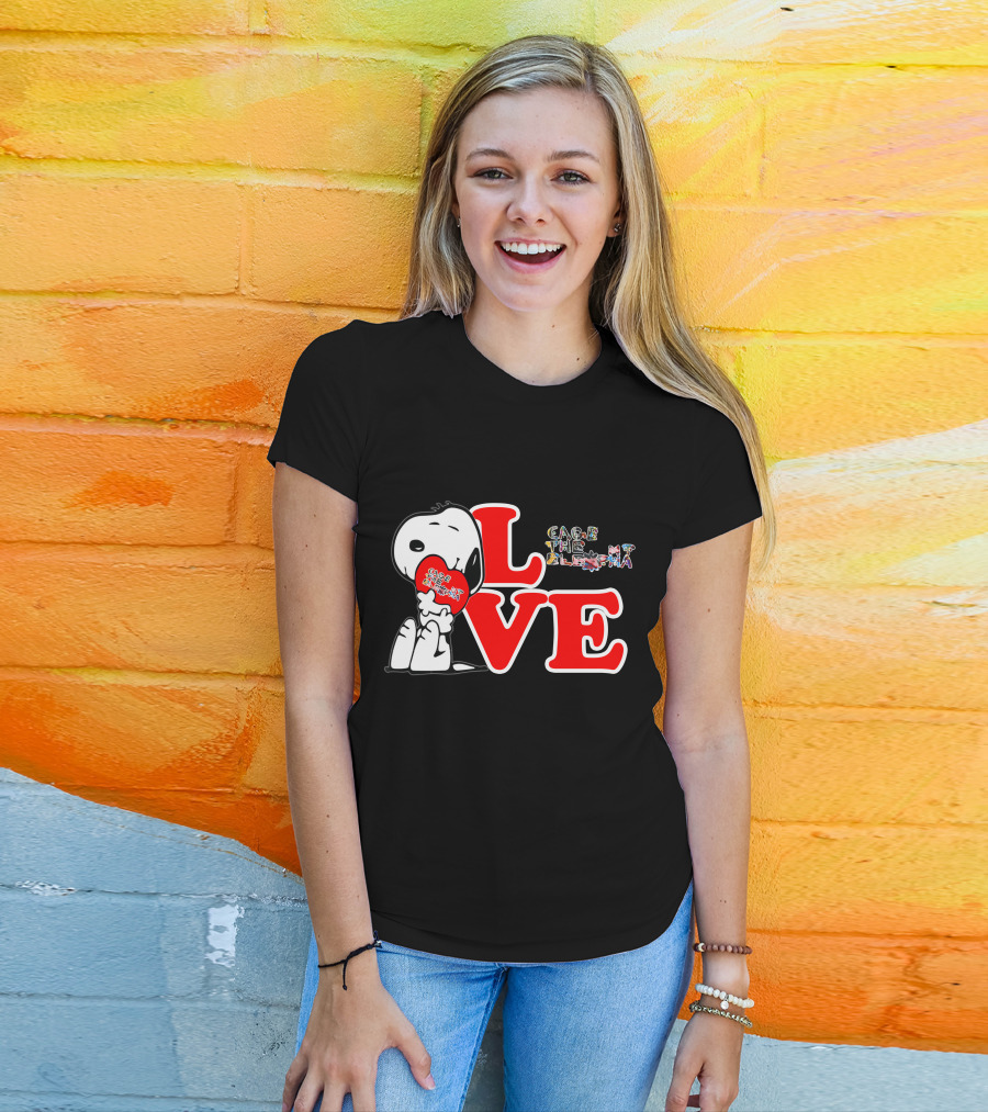 LOVE Snoopy With Cage The Elephant Heart T-Shirt