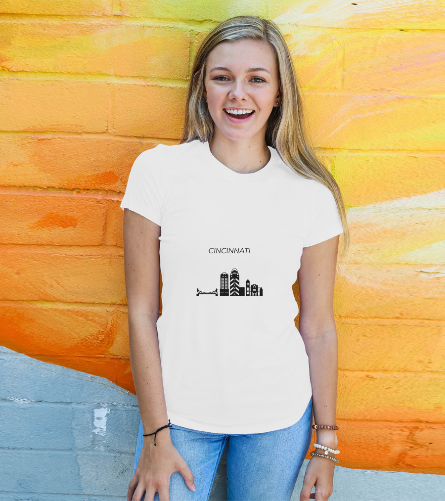 Cincinnati Skyline Landmarks T-Shirt