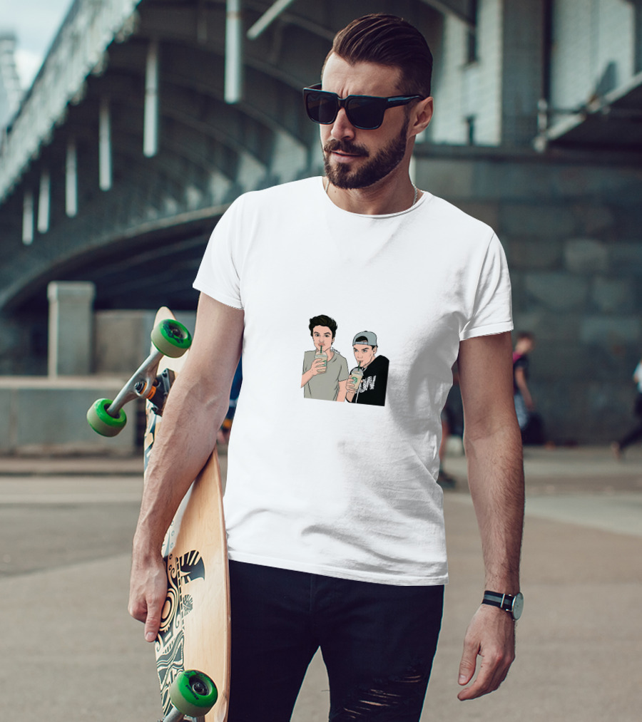 Dolan Twins Drinking Iconic Paraody With Starbucks Beverage Outfits T-Shirt