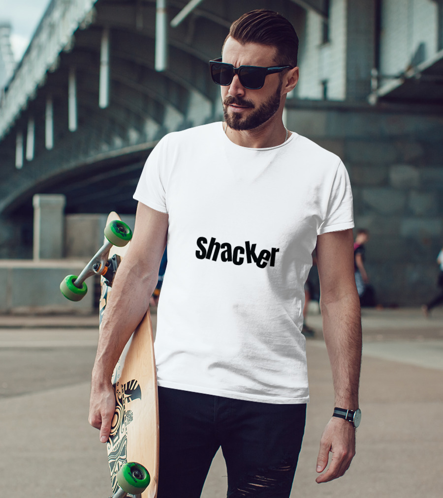 Shacker Text Visual Impact Bold Lettering T-Shirt
