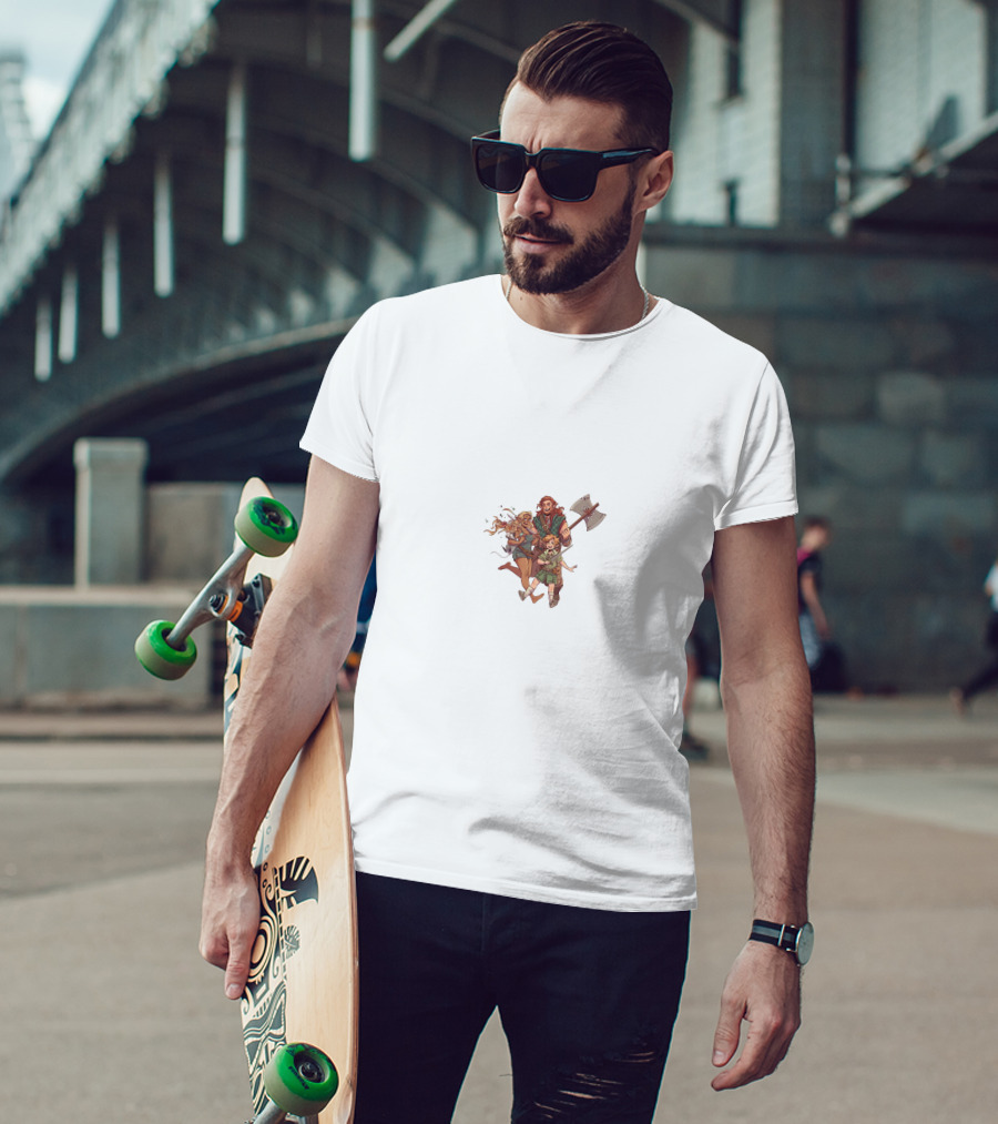 NADDPOD Hardwon Bev And Moonshine Characters Fantasy Adventure T-Shirt