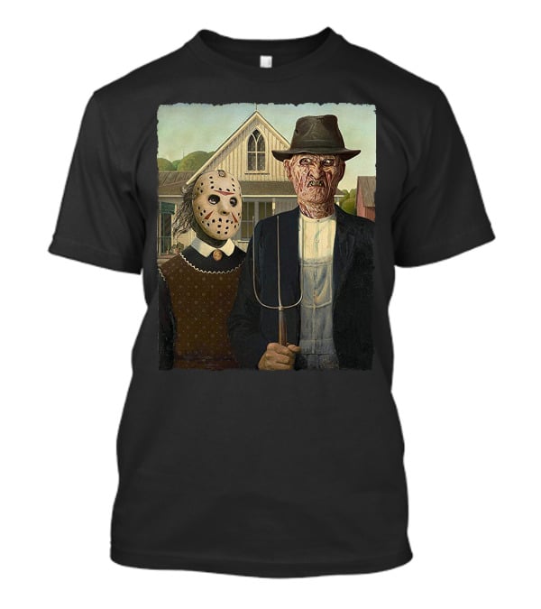 American Gothic Jason Freddy Horror Mashup T-Shirt