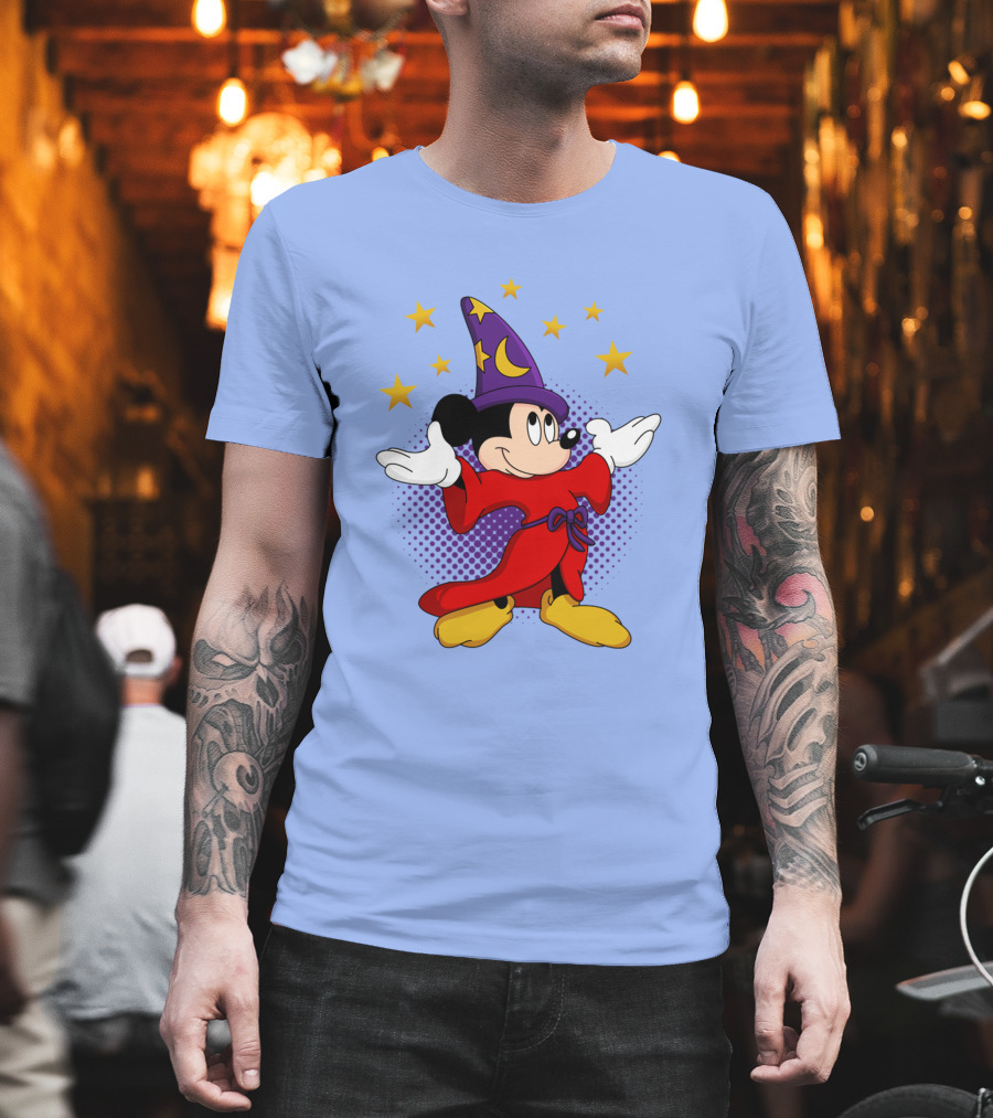 Mickey Mouse Wizard Sorcerer's Apprentice Magic Stars T-Shirt